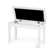 Solid Wood PU Leather Padded Piano Bench Keyboard Seat-White