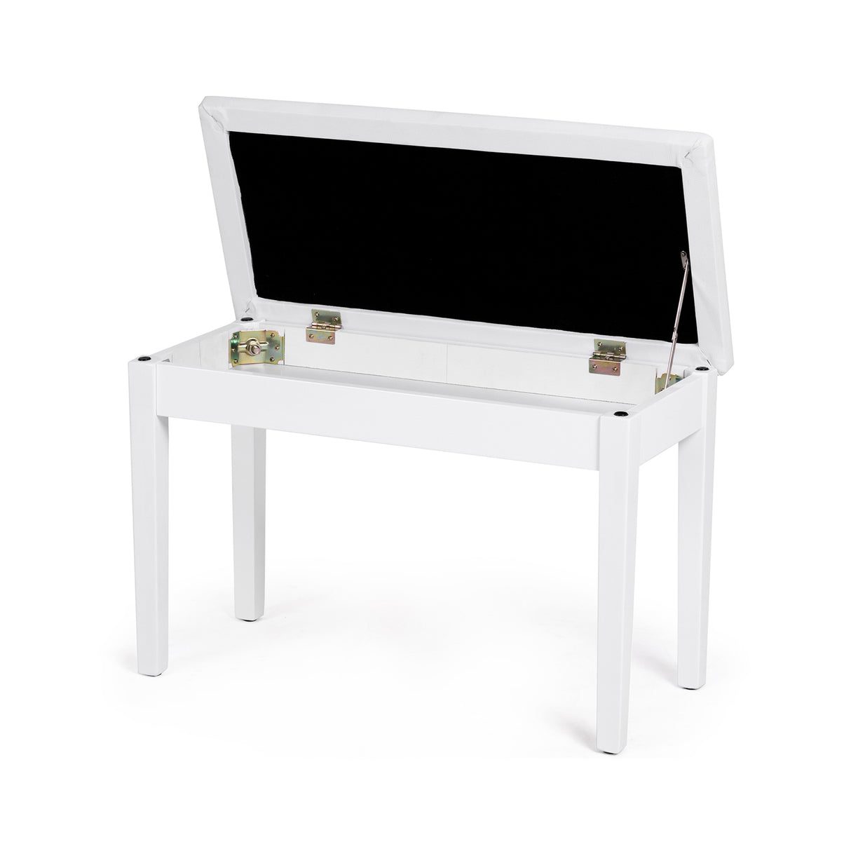 Solid Wood PU Leather Padded Piano Bench Keyboard Seat-White