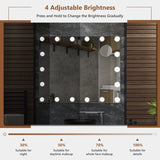 Vanity Tabletop & Wall-Mounted Mirror with 18 Dimmable LED Bulbs