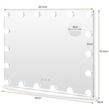 Vanity Tabletop & Wall-Mounted Mirror with 18 Dimmable LED Bulbs