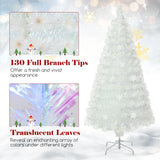 4/5/6 Feet Artificial Fiber Optic White Pre-lit Christmas Tree with Light-120 cm