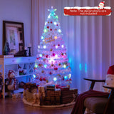 4/5/6 Feet Artificial Fiber Optic White Pre-lit Christmas Tree with Light-180 cm