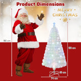 4/5/6 Feet Artificial Fiber Optic White Pre-lit Christmas Tree with Light-150 cm