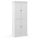 72.5 Tall Buffet Cabinet with 6-Tier Shelves and 4 Doors-White