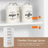 72.5 Tall Buffet Cabinet with 6-Tier Shelves and 4 Doors-White