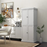 72.5 Tall Buffet Cabinet with 6-Tier Shelves and 4 Doors-White