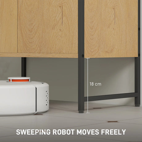 HOMCOM Bathroom Vanity Unit, Under Sink Storage Cabinet with Soft-Close Doors for Basin without or with Pedestal, Natural