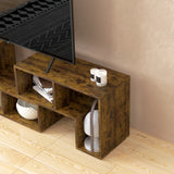HOMCOM Three-Block Modular TV Stand - Rustic Brown