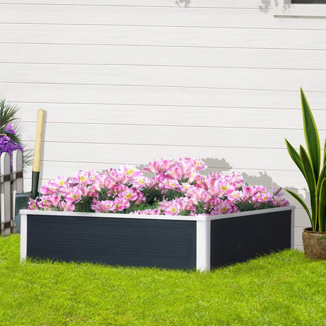 Outsunny 302L Raised Garden Bed, Weather-resistant PP Planter Box Containers for Outdoor Patio Plant Flower Vegetable, 120 x 90 x 30 cm