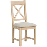 Cross Back Chair With Fabric Seat