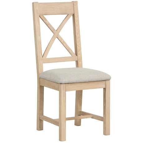 Cross Back Chair With Fabric Seat