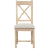 Cross Back Chair With Fabric Seat