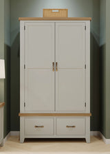 Double Wardrobe With 2 Drawers (WPT032 - MOON GREY)