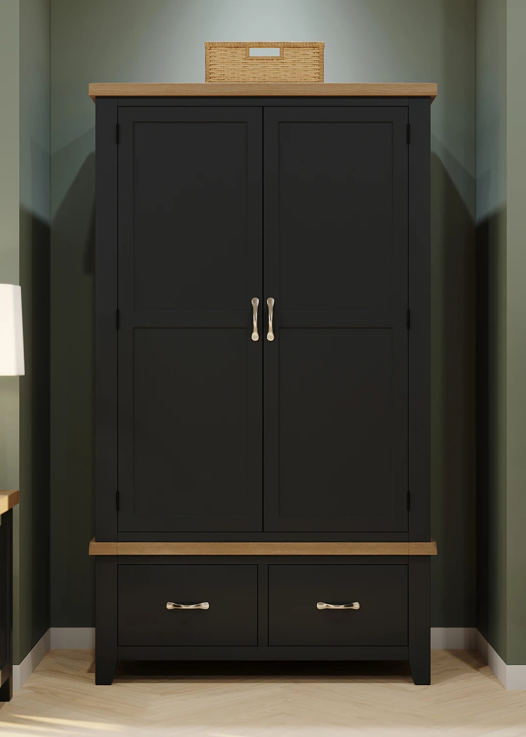 Double Wardrobe With 2 Drawers (WPT032 - MOON GREY)