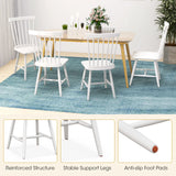 Set of 2 Windsor Style Armless Dining Chairs with Ergonomic Spindle Backs-White