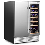 2-in-1 Beverage and Wine Cooler with Powerful Compressor-Silver