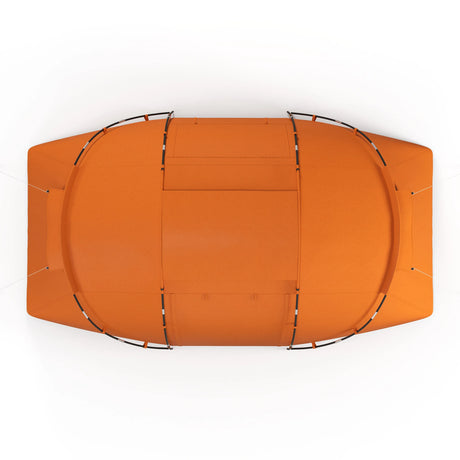 Outsunny 4-6 Man Camping Tent with Living Area and 2 Bedrooms, Hiking Sun Shelter, UV Protection Tunnel Tent, Orange