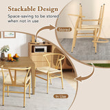 Mid-Century Modern Wishbone Dining Chair Set of 2-Natural