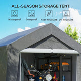 Outsunny 3.6 x 2.1m Portable Outdoor Shed, with Window - Dark Grey