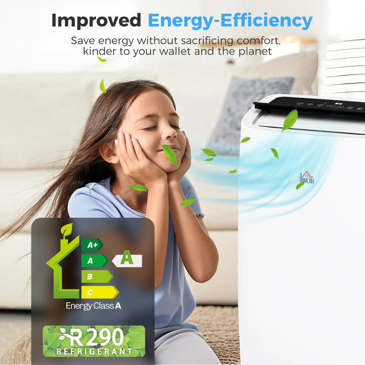 HOMCOM Portable Air Conditioner 14000 BTU, 4-in-1 Air Conditioning Unit, Dehumidifier, Cooling, Fan, Sleep Mode with 2 Speeds, Remote, LED Display, 24H Timer, Window Kit, Child Lock, 40m2, Cream