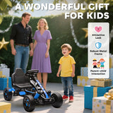 AIYAPLAY Pedal Go Kart for Kids Aged 3-6 Years, with Freewheel System, Brake, EVA Anti-Slip Wheels, Blue