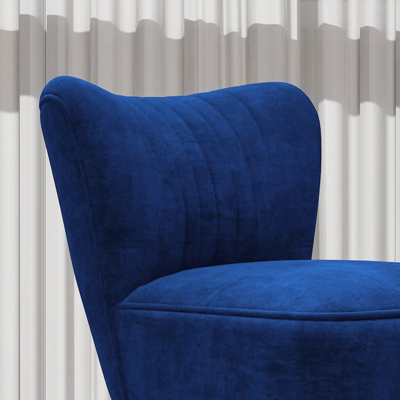 HOMCOM Velvet-Feel Tub Accent Chair - Dark Blue