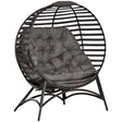 Outsunny Egg Chair with Cushion & Side Pocket - Brown