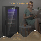 HOMCOM 18-Bottle Narrow Wine Fridge, with Lights - Black