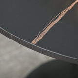 HOMCOM Modern Round Dining Table Leisure Coffee Bistro Table with Metal Base for Kitchen & Dining Room Black