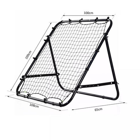 HOMCOM Adjustable Rebounder Net Kickback Target Goal for Teens Adults Training, Black