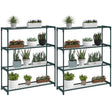 Outsunny Four-Tier Steel Plant Shelf - Black