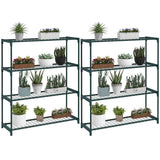 Outsunny Four-Tier Steel Plant Shelf - Black