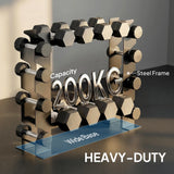 SPORTNOW 4-Tier Dumbbell Rack, Heavy-Duty Weight Rack for Dumbbells, Kettlebells and Multiple Balls, 200 KG Capacity, Black
