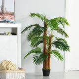 Outsunny Artificial Plant Bamboo Artificial Tree Height 120 cm with Pot for Home Indoor Decor