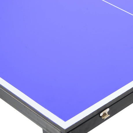 HOMCOM Folding 5ft Mini Compact Table Tennis Top Ping Pong Table Set Professional Net Games Sports Training Play Blue