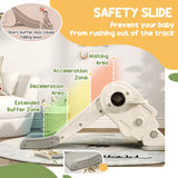 AIYAPLAY 3-in-1 Kids Slide with Basketball Hoop, Climber, Anti-Slip Steps for Toddlers, Ages 2-5 Years, Cream White