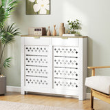 HOMCOM 108 x 19 cm Minimal Radiator Cover, with 2 Drawers - White