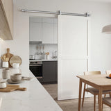 HOMCOM Sliding Door Hardware Kit Smooth Quiet 304 Stainless Steel for 180cm Track Sliver Tone
