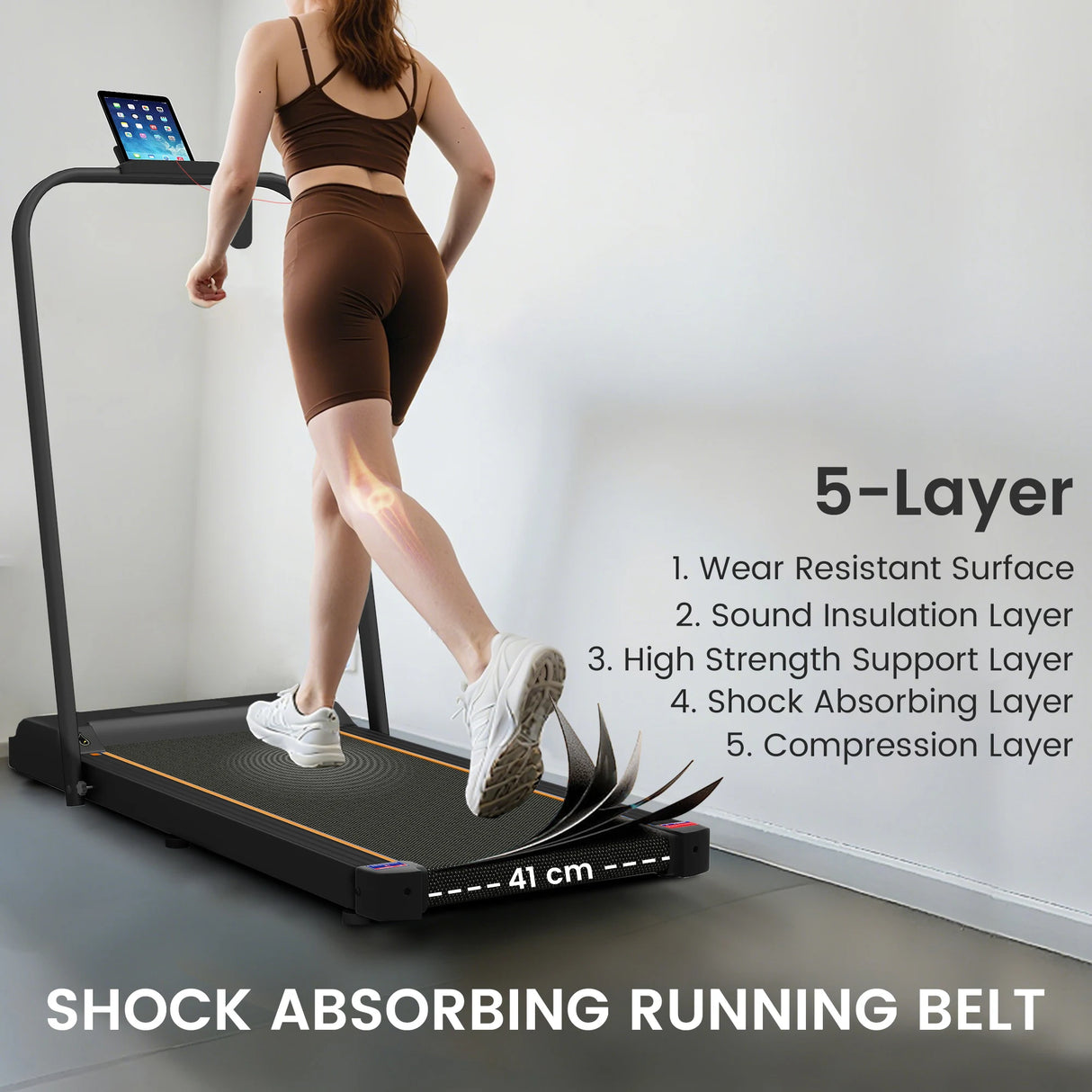 SPORTNOW 2.5HP Walking Pad, 1-6km/h Folding Treadmill with Remote Control and LED Display for Home Gym Office, Orange