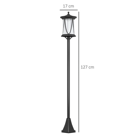 Outsunny Solar Lamp Post Light, 1.3 M LED Outdoor Street Light, Waterproof IP44 for Patio, Garden, Pathway, Cool White