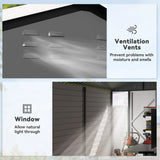 Outsunny 9x 6FT Metal Outdoor Garden Shed, Galvanised Tool Storage Shed w/ Sloped Roof, Lockable Door for Patio Lawn, Dark Grey