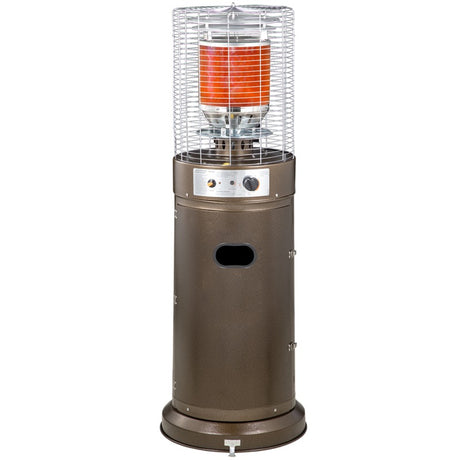 Outsunny 11KW Patio Bullet Heater with Tip-over Protection, Gas Glass Tube Electronic Ignition Floor Standing Stainless Steel Garden Outdoor 137Hcm