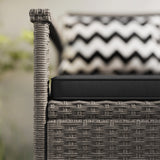 Outsunny 160L Storage Two-Seater Rattan Bench - Grey