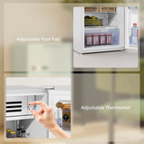 HOMCOM Under Counter Fridge, 85L Small Retro Refrigerator with Chiller Box, Adjustable Thermostat, Glass Shelves, White