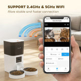 PawHut Automatic Cat Feeder for 2 Cats with HD Camera,2.4G & 5G WiFi Pet Food Dispenser 6L APP Control