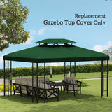 Outsunny Gazebo Roof Replacement, for 3 x 4m Frames - Green