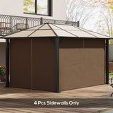 Outsunny Set of Four 3 x 4m Gazebo Replacement Walls - Dark Brown