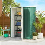 Outsunny 5x3 Garden Shed Metal Outdoor Tool Shed with Sloped Roof, Lockable Door for Gardeners, Green