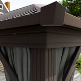 Outsunny 3.6 x 3 m Aluminium Hardtop Gazebo, with Accessories - Dark Grey