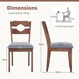 Fabric Upholstered Kitchen Chairs with Padded Seat for Dining Room Living Room Home-Brown